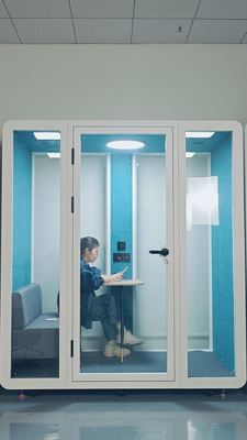 Compact Room Telephone Booths Green / White Soundproof Booth For Home Office