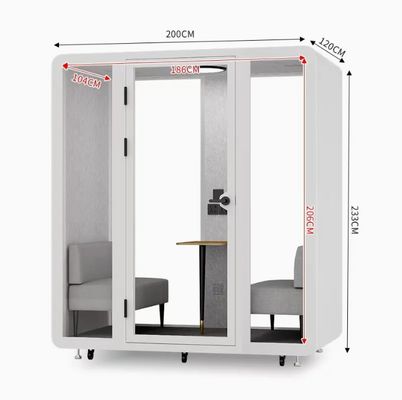 Convertible Two Person Pod Interactive Soundproof Meeting Booth White