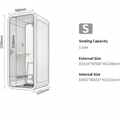 White Office Phone Booth Fully Enclosed Private Phone Booths Customized