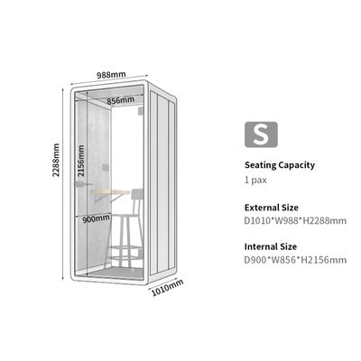 Modular Office Phone Booth White Acoustic Office Pods Customized With An Aluminum Alloy Frame