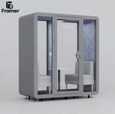 Extendable Two Person Pod Modular Acoustic Phone Booths Modern With Ventilation And USB Power