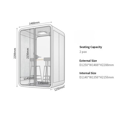 Acoustic Interview Pods White 2 Person Pods With A Stable Anti Slip Base
