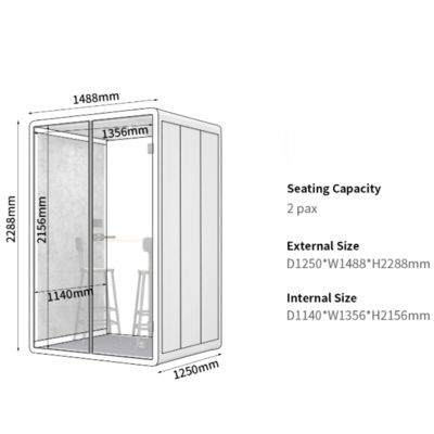 White Two Person Pod Modern Soundproof Meeting Booths For Consultation And Confidential Talks