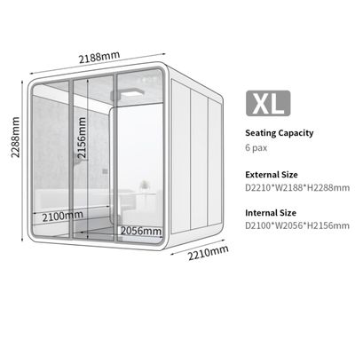 White Acoustic Office Pod Multi Person Sound Isolation Pod High Capacity
