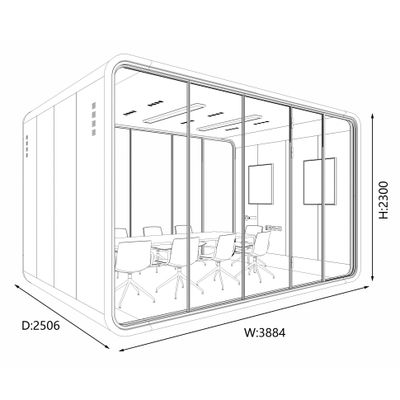 Extra-Large Capacity Acoustic Pod For Group Meetings