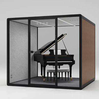 Customized Recording Pod Yellow / Black Portable Isolation Booths