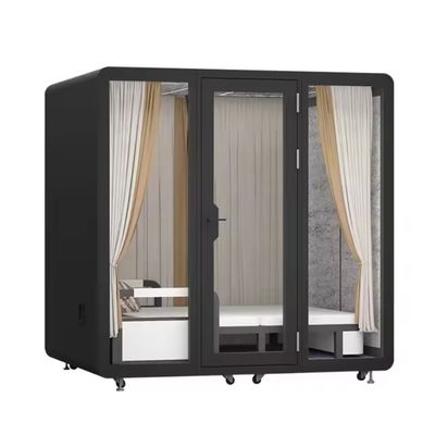 Assembled Silent Booth Black Nap Capsules Customized For Corporate Offices