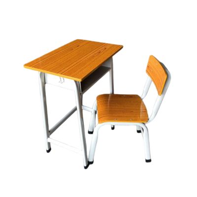 Wood Grain Student Desk And Chair Customized Classroom Table And Chairs Set