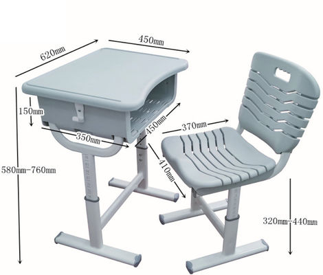 Customized Office Furniture White , Blue , Green , Grey , Wood Grain Student Desks And Chairs