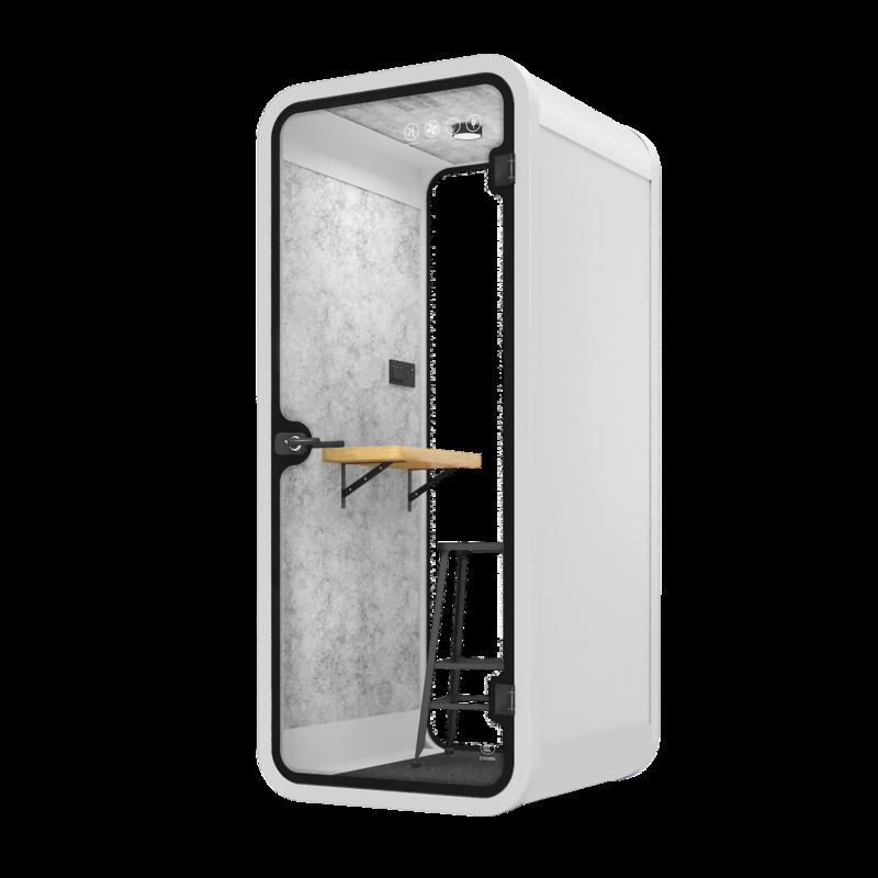 White Office Phone Booth Fully Enclosed Private Phone Booths Customized