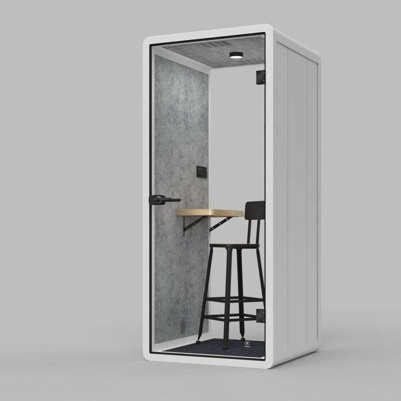 Modular Office Phone Booth White Acoustic Office Pods Customized With An Aluminum Alloy Frame