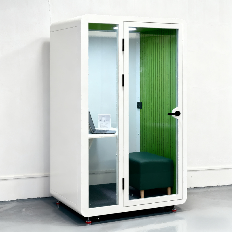 Adjustable Single Person Pod Customized Sound proof Office Pod White With A Ventilation System
