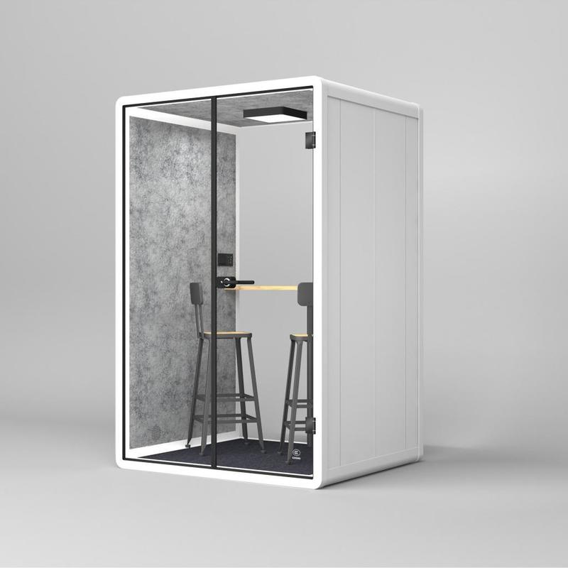 White Two Person Pod Modern Soundproof Meeting Booths For Consultation And Confidential Talks