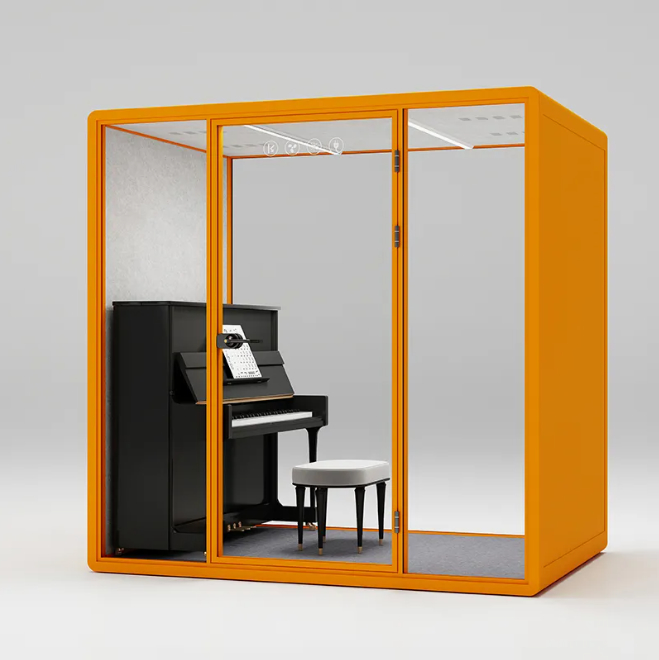 Customized Recording Pod Yellow / Black Portable Isolation Booths