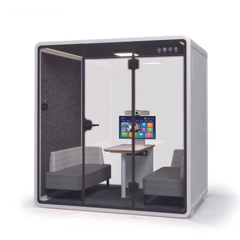 Indoor Prefabricated Office Pod Custom Modular Phone Booths White
