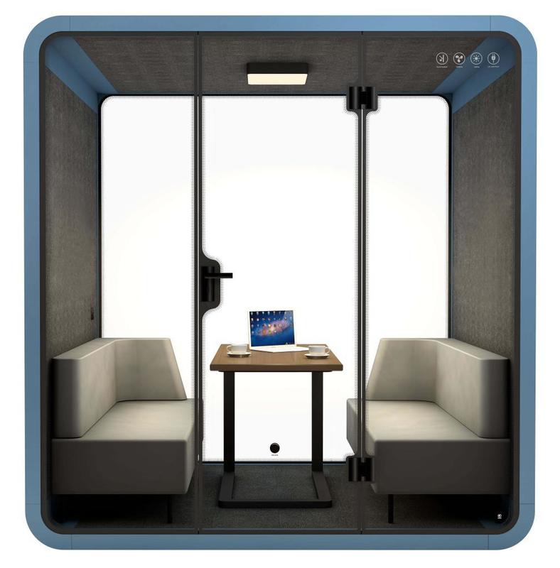4 Person Indoor Office Pod Modular Meeting Booth Pods Adjustable