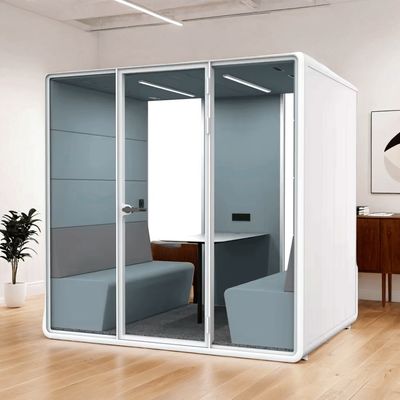 Bon prix Pod de bureau intérieur blanc/orange, structure en acier, pods de bureau à domicile pour musiciens en ligne