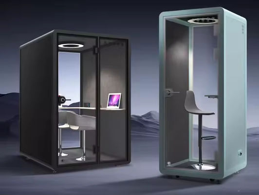 Good price Fully Enclosed Indoor Office Pod Large Modular Soundproof Booth with Color Changing Lights online