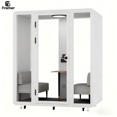 Good price Convertible Two Person Pod Interactive Soundproof Meeting Booth White online