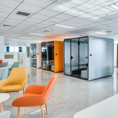 Καλή τιμή Κινητά Κλειστά Meeting Pods 4 Ατόμων Ηχομονωμένα Τηλεφωνικά Θάλαμοι σε απευθείας σύνδεση