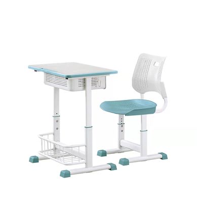 Buen precio Mobiliario de oficina de altura ajustable, plástico, metal, escritorio y sillas para el aula en línea